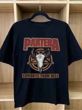 Pantera Hell Cowboy Tauren Pentagram Printed T-shirt